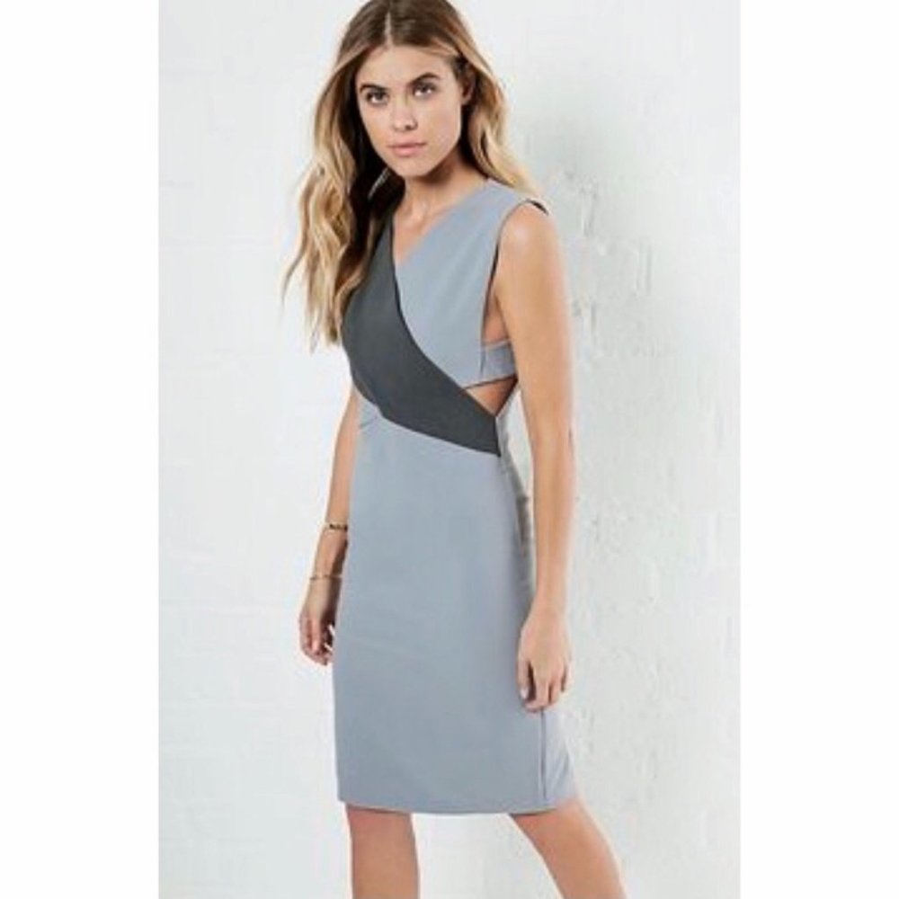 Six Crisp Days Blue Gray Cocktail Dress